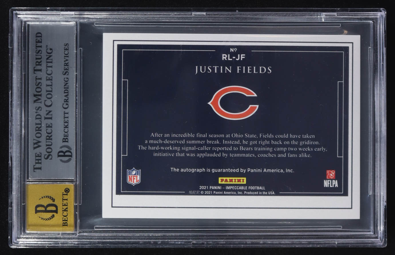 Justin Fields 2021 Panini Impeccable Rookie Landscape Autograhs Bronze #RL-JF RC #03/15 (BGS 9 | Autograph Graded BGS 10) at PristineAuction.com Justin Fields 2021 Panini Impeccable Rookie Landscape Autograhs Bronze #RL-JF RC #03/15 (BGS 9 | Autograph Graded BGS 10) at PristineAuction.com