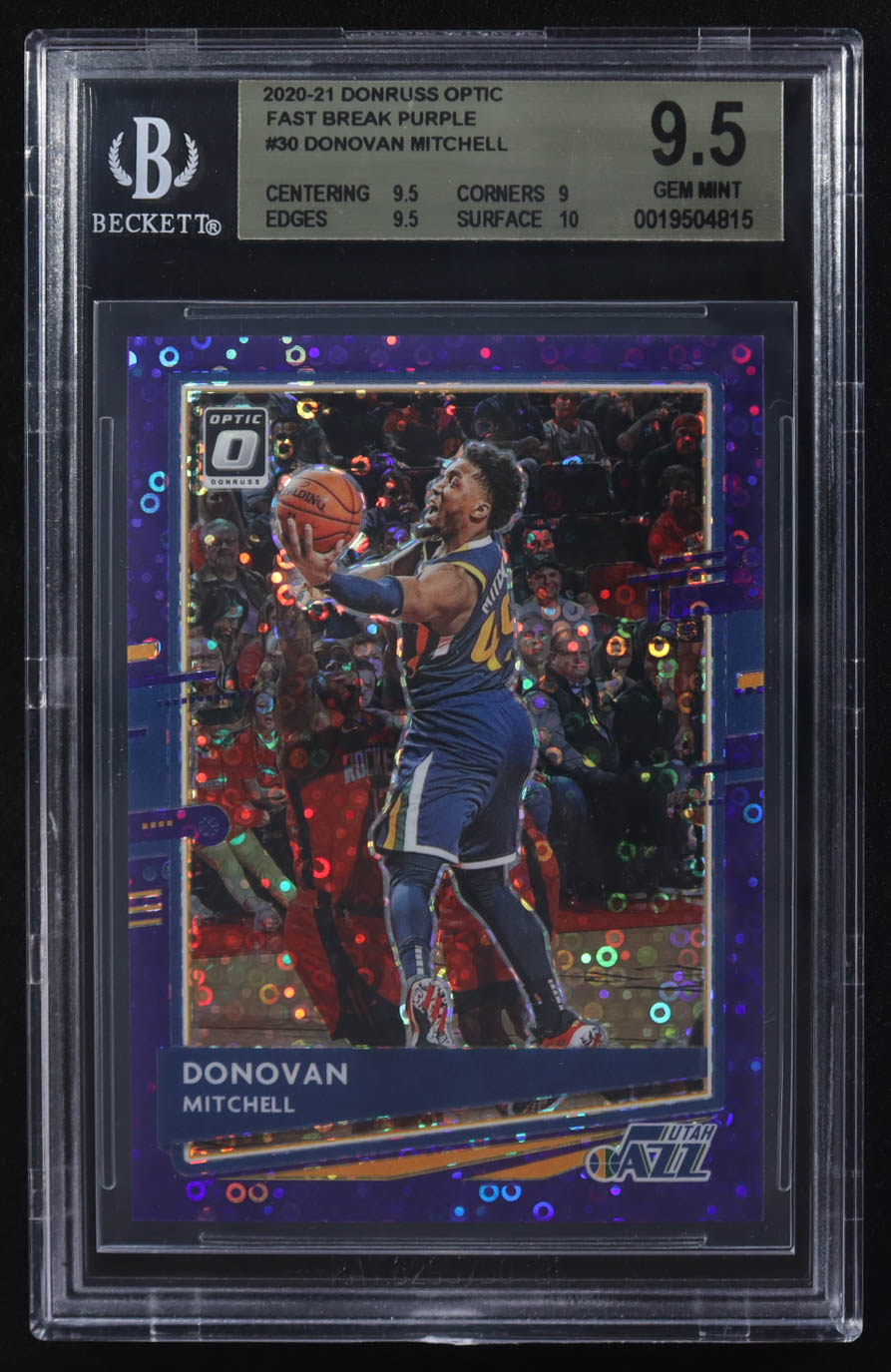 Donovan Mitchell 2020-21 Panini Donruss Optic Fast Break Purple #30 (BGS 9.5) at PristineAuction.com Donovan Mitchell 2020-21 Panini Donruss Optic Fast Break Purple #30 (BGS 9.5) at PristineAuction.com
