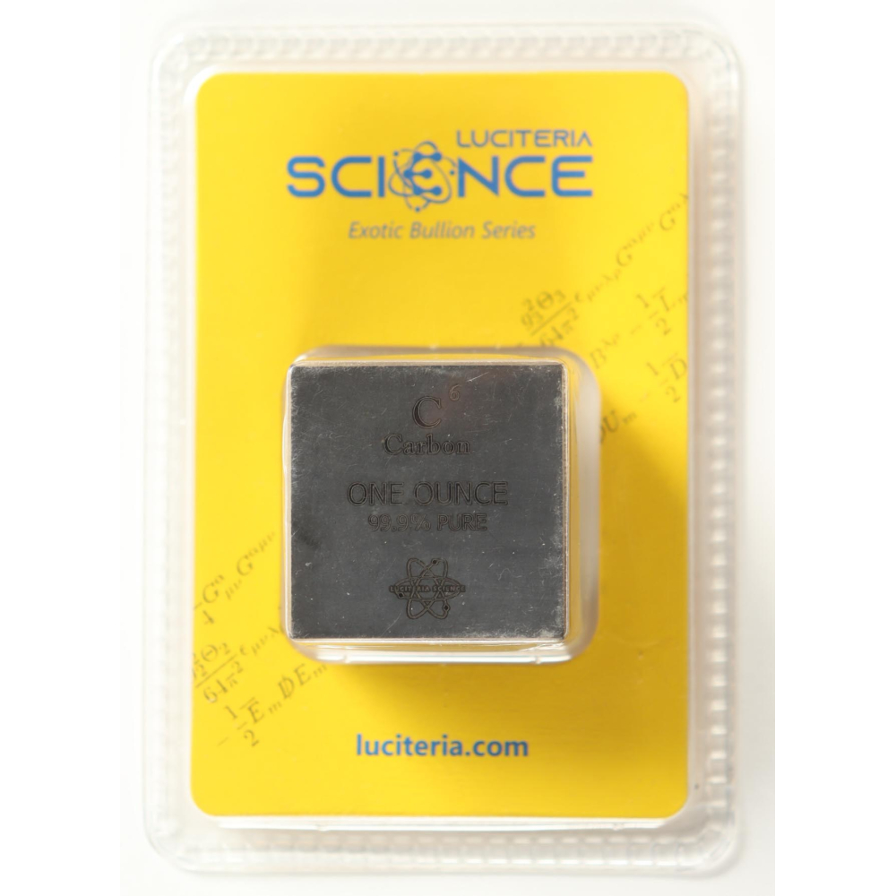 Luciteria Science One Ounce 99.9% Pure Carbon Cube at PristineAuction.com
