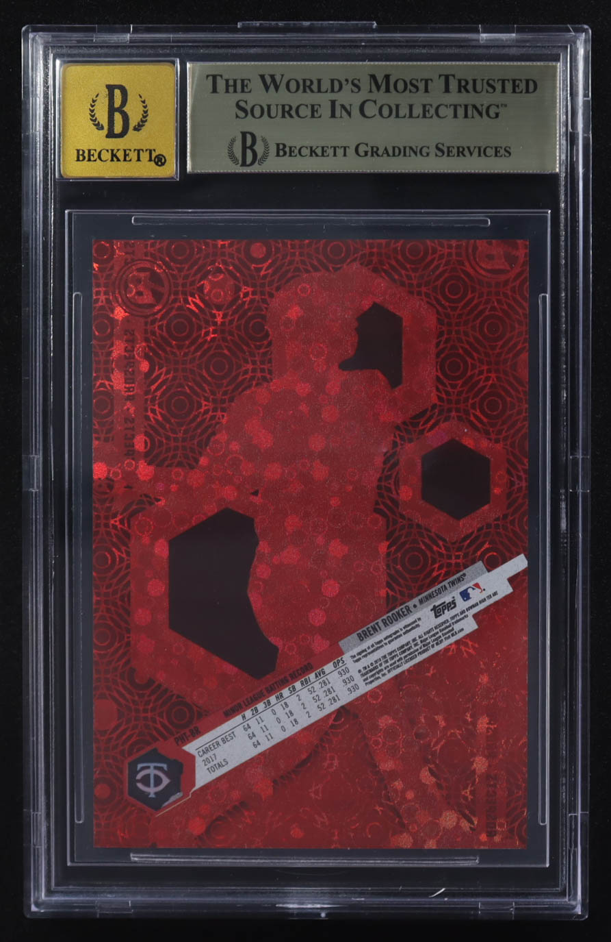 Brent Rooker 2018 Bowman High Tek Prospects Red Orbit Diffractors Autographs #PH-TBR RC #06/10 (BGS 9.5 | Autograph Graded BGS 10) at PristineAuction.com Brent Rooker 2018 Bowman High Tek Prospects Red Orbit Diffractors Autographs #PH-TBR RC #06/10 (BGS 9.5 | Autograph Graded BGS 10) at PristineAuction.com