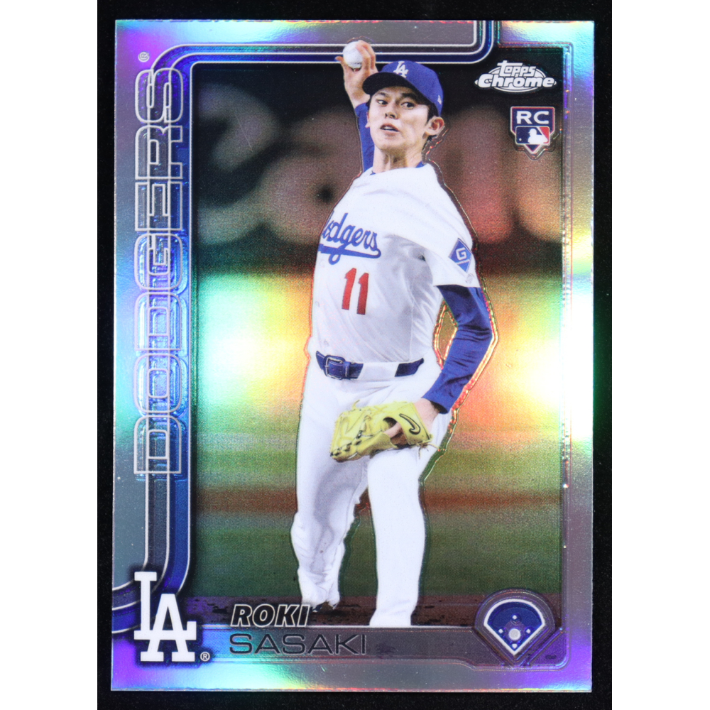 Roki Sasaki 2025 Topps Chrome Refractors #217 RC at PristineAuction.com