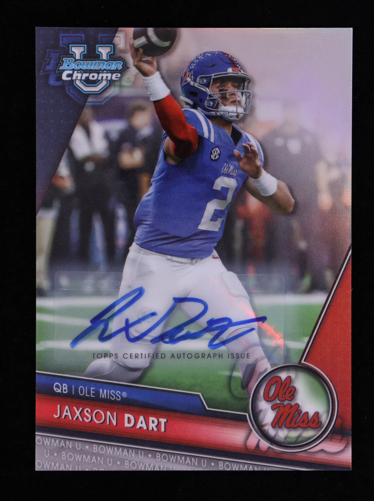 Jaxson Dart 2023 Bowman Chrome University Autographs Refractors #191 #067/499 RC