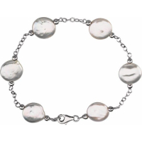 White Cultured Freshwater Pearl Bracelet 12-13mm at PristineAuction.com