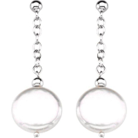 White Cultured Freshwater Pearl Earrings 12-13mm at PristineAuction.com
