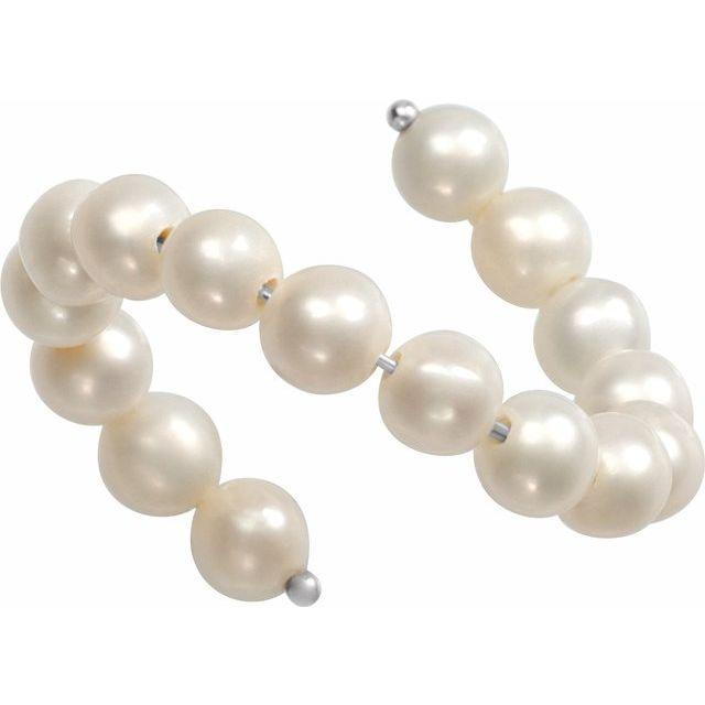 White Cultured Freshwater Pearl Flexible Ring at PristineAuction.com White Cultured Freshwater Pearl Flexible Ring at PristineAuction.com