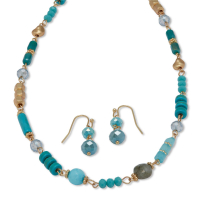 Genuine Turquoise Necklace and Earrings Set at PristineAuction.com