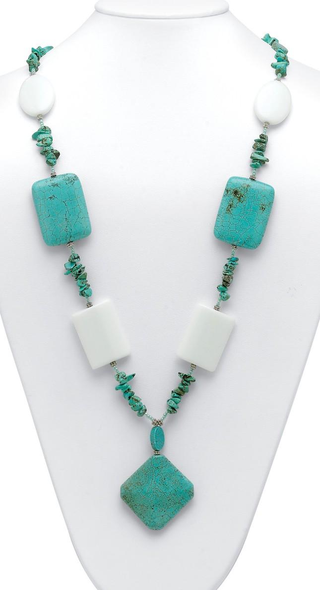 Turquoise Multi-Stone Necklace and Two Pairs of Earrings at PristineAuction.com Turquoise Multi-Stone Necklace and Two Pairs of Earrings at PristineAuction.com