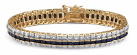 13.76 Carats Sapphire & Diamond Accent Tennis Bracelet at PristineAuction.com
