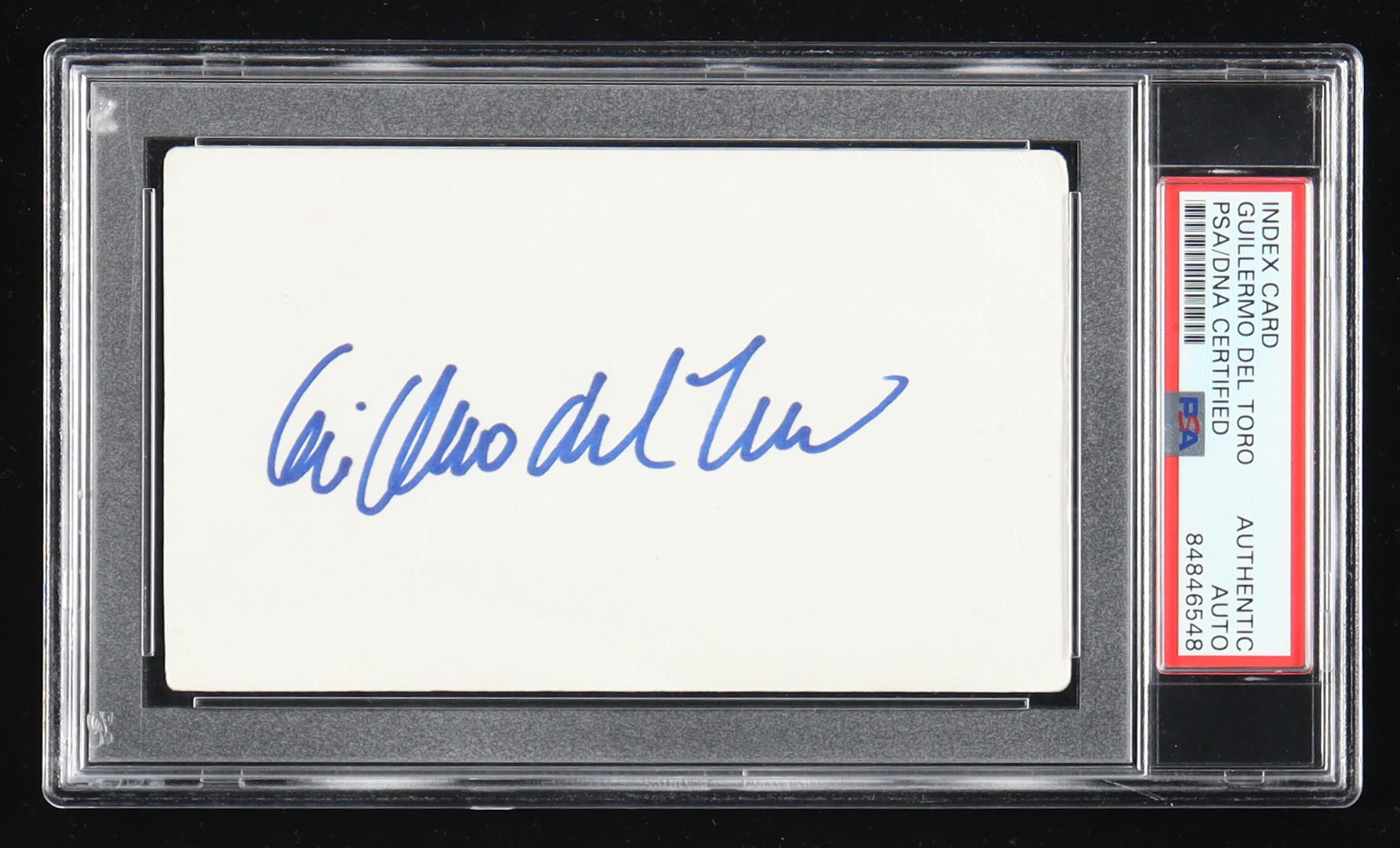 Guillermo Del Toro Signed Index Card (PSA) at PristineAuction.com Guillermo Del Toro Signed Index Card (PSA) at PristineAuction.com