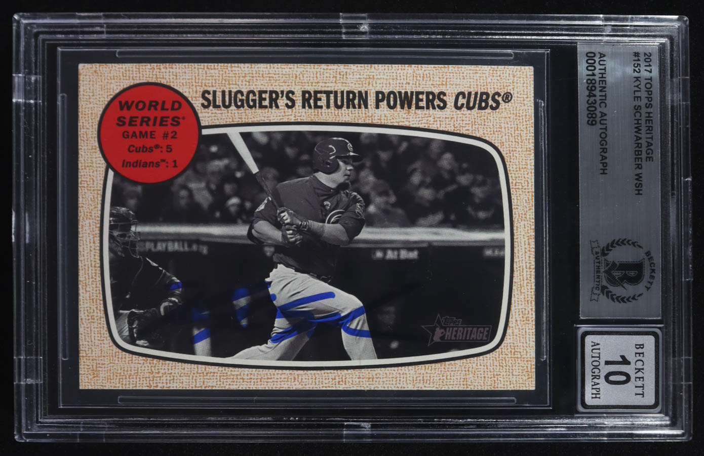 Kyle Schwarber Signed 2017 Topps Heritage #152 (BGS) at PristineAuction.com Kyle Schwarber Signed 2017 Topps Heritage #152 (BGS) at PristineAuction.com