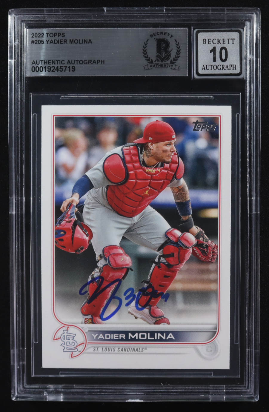 Yadier Molina Signed 2022 Topps #205 (BGS) at PristineAuction.com Yadier Molina Signed 2022 Topps #205 (BGS) at PristineAuction.com