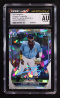 Junior Caminero 2023 Bowman Chrome Prospects Atomic Refractor #BCP-61 RC (CGC | Autograph Graded CGC 10) at PristineAuction.com