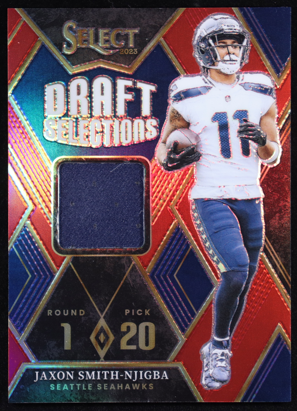 Jaxon Smith-Njigba 2023 Select Draft Selections Memorabilia Prizm Red #8 RC at PristineAuction.com Jaxon Smith-Njigba 2023 Select Draft Selections Memorabilia Prizm Red #8 RC at PristineAuction.com
