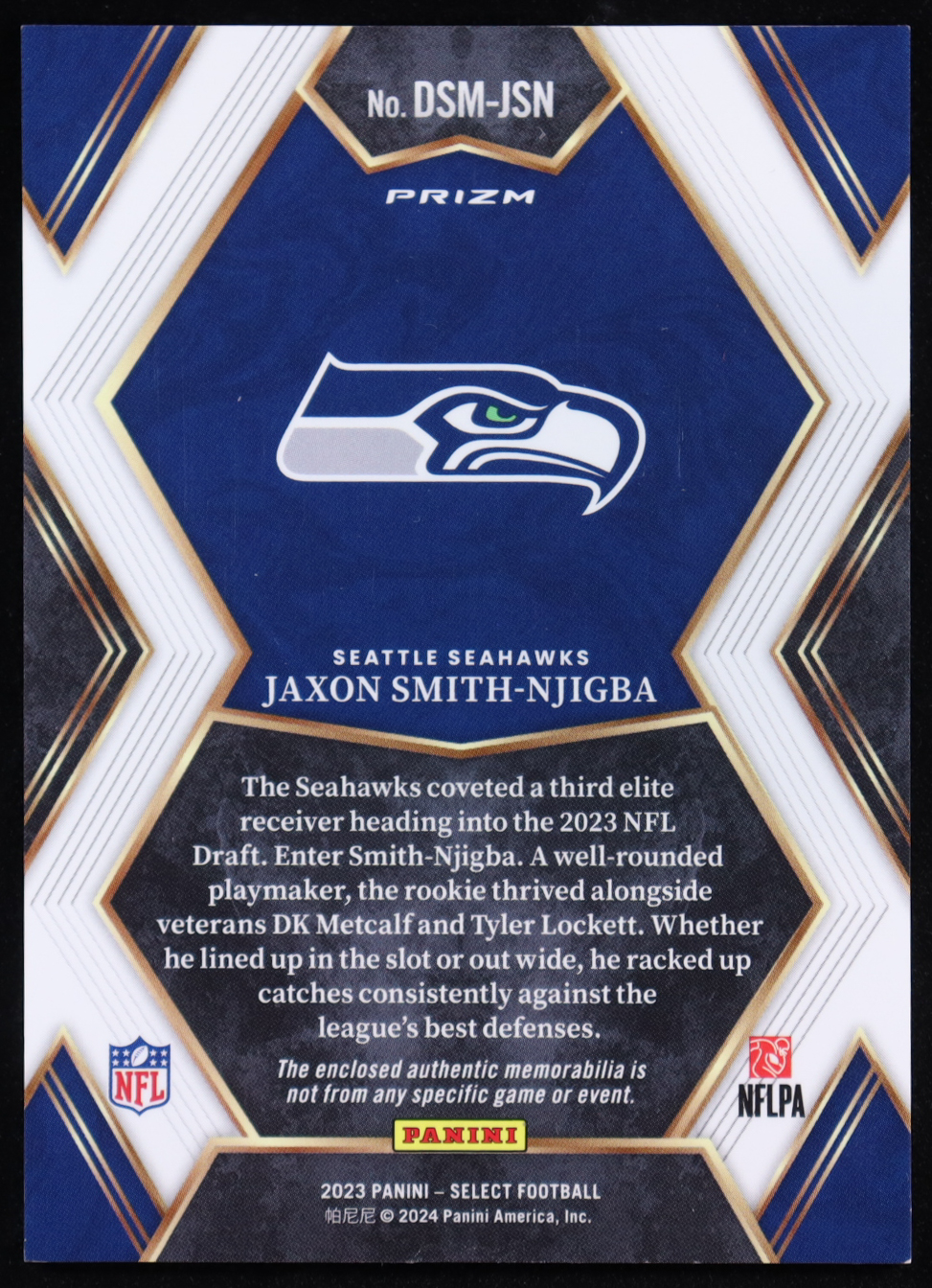 Jaxon Smith-Njigba 2023 Select Draft Selections Memorabilia Prizm Red #8 RC at PristineAuction.com Jaxon Smith-Njigba 2023 Select Draft Selections Memorabilia Prizm Red #8 RC at PristineAuction.com