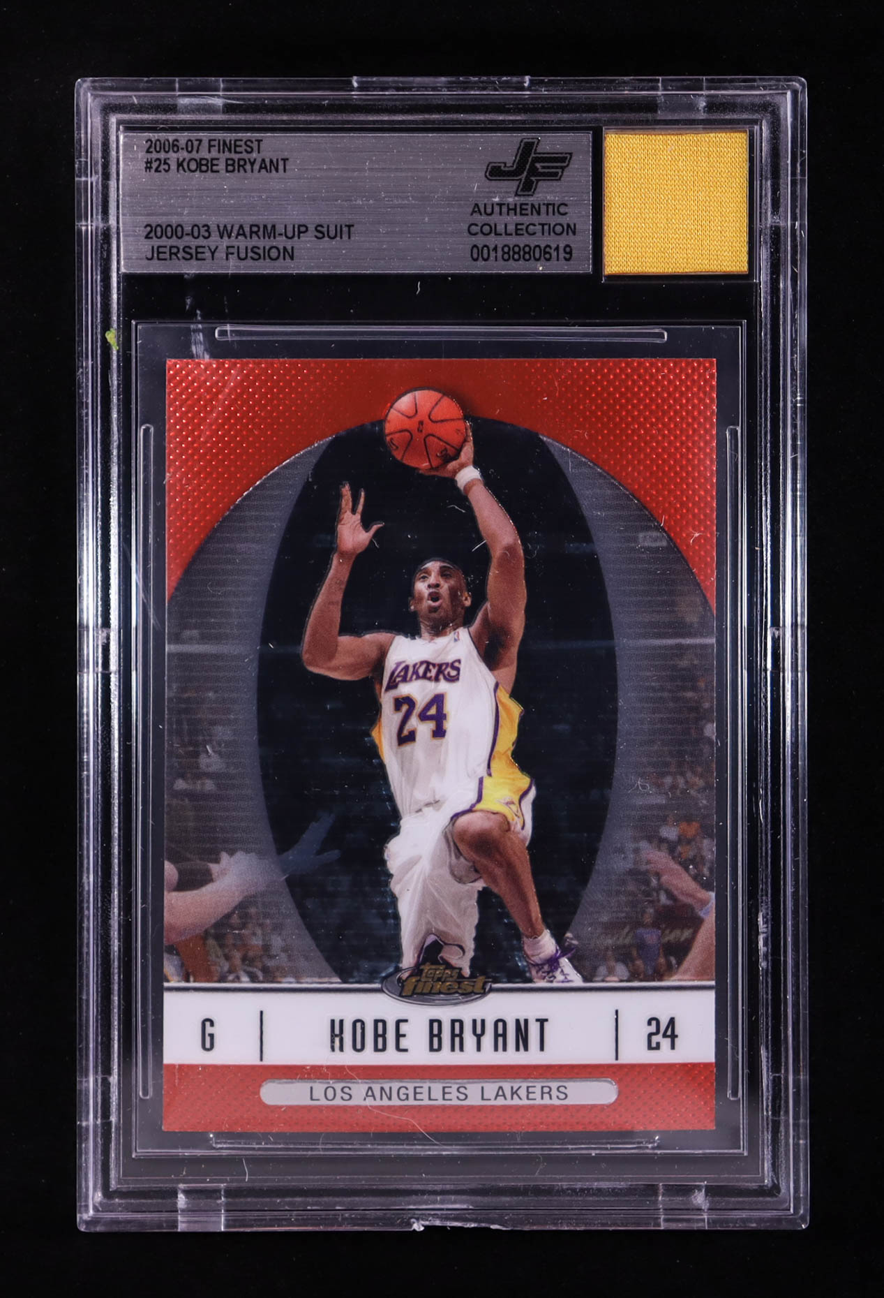 Kobe Bryant 2006-07 Finest #25 With Warm-Up Suit Swatch (BGS) at PristineAuction.com Kobe Bryant 2006-07 Finest #25 With Warm-Up Suit Swatch (BGS) at PristineAuction.com