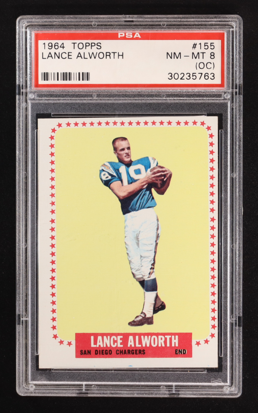 Lance Alworth 1964 Topps #155 (PSA 8) at PristineAuction.com Lance Alworth 1964 Topps #155 (PSA 8) at PristineAuction.com
