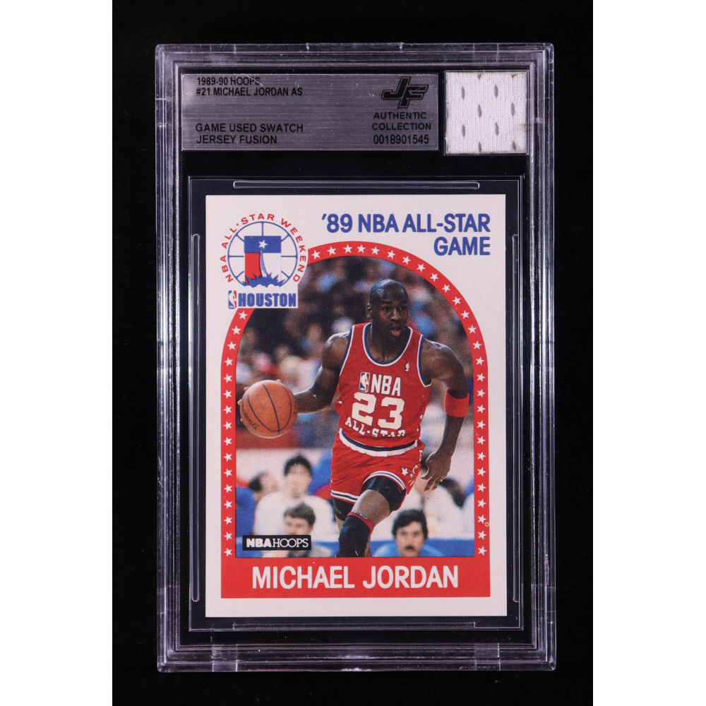 Michael Jordan 1989-90 Hoops #21 With Game Used Swatch (BGS) at PristineAuction.com