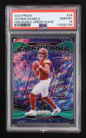 Jayden Daniels 2024 Panini Prizm Fireworks Green Wave #24 RC (PSA 10) at PristineAuction.com
