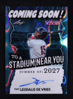 Leodalis De Vries 2025 Leaf Vivid Coming Soon Aqua Lava Autographs #CALDV #4/10 at PristineAuction.com
