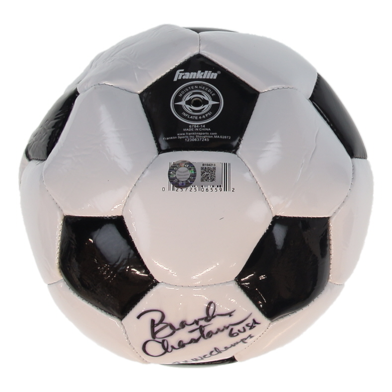 Brandi Chastain Signed Franklin Soccer Ball Inscribed "2x WC Champs" & "6 USA" (Schwartz) at PristineAuction.com Brandi Chastain Signed Franklin Soccer Ball Inscribed "2x WC Champs" & "6 USA" (Schwartz) at PristineAuction.com