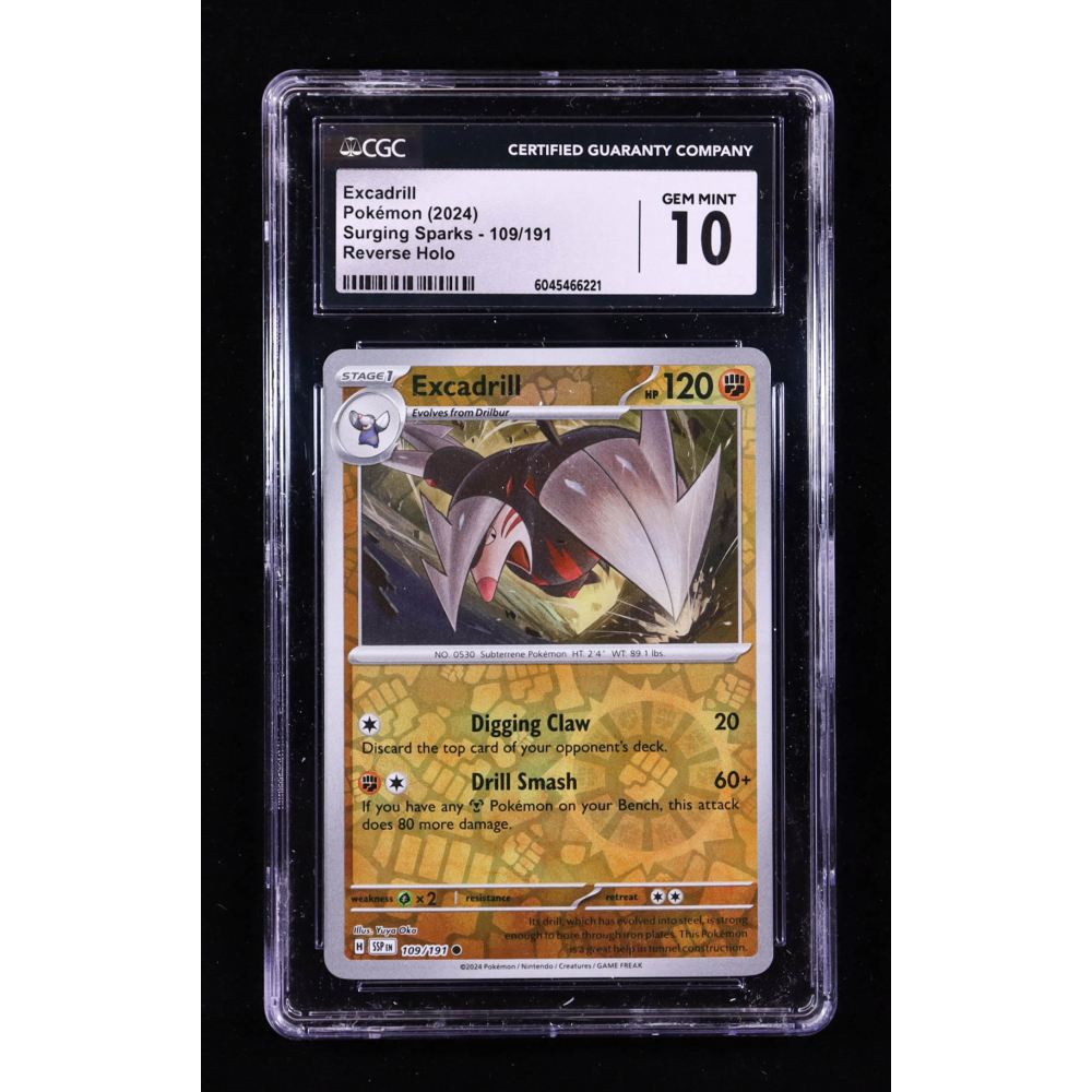 Excadrill 2024 Pokemon Surging Sparks #109 (CGC 10) at PristineAuction.com