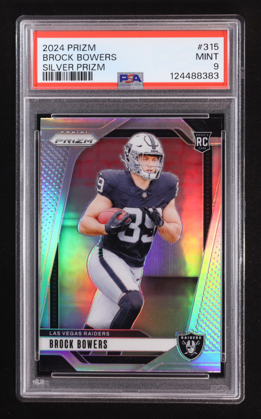 Brock Bowers 2024 Panini Silver Prizm #315 RC (PSA 9) at PristineAuction.com Brock Bowers 2024 Panini Silver Prizm #315 RC (PSA 9) at PristineAuction.com