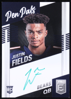 Justin Fields 2021 Donruss Elite Pen Pals Green Ink Autographs #PPJF RC at PristineAuction.com