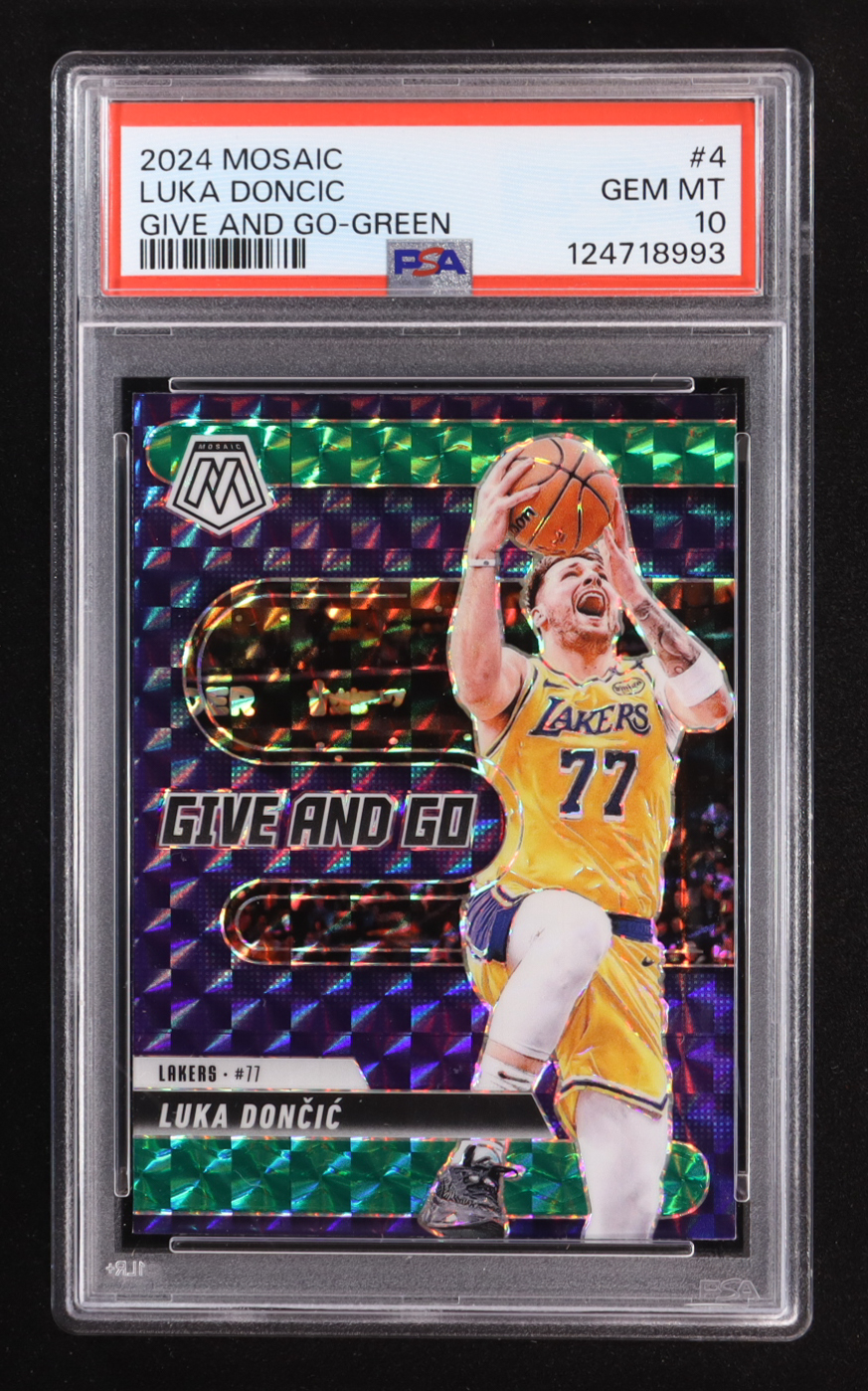 Luka Doncic 2024-25 Panini Mosaic Give And Go Green #4 (PSA 10) at PristineAuction.com Luka Doncic 2024-25 Panini Mosaic Give And Go Green #4 (PSA 10) at PristineAuction.com