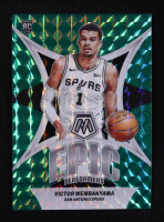 Victor Wembanyama 2023-24 Panini Mosaic Epic Performers Mosaic Green #12 RC at PristineAuction.com