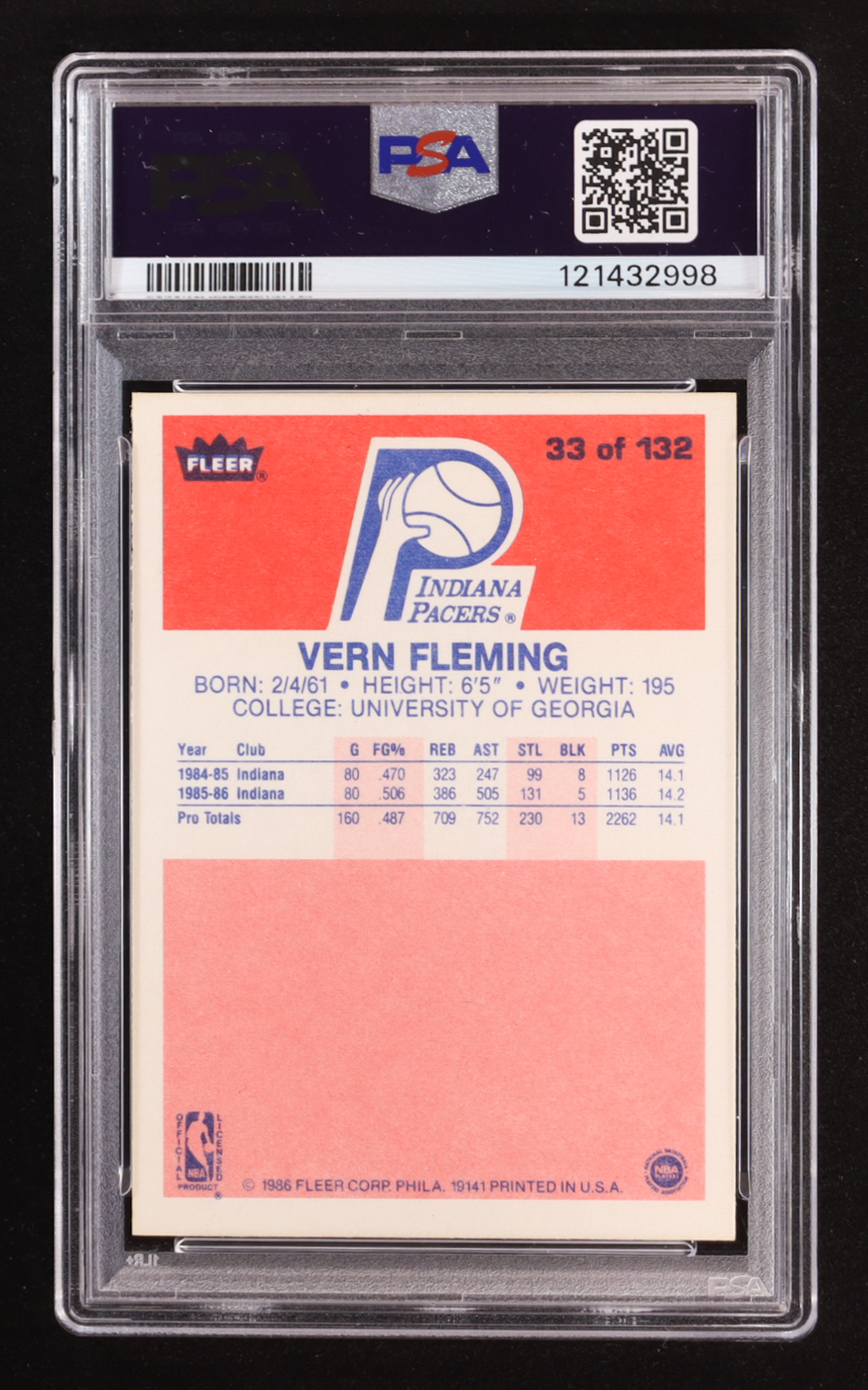 Vern Flemming 1986 Fleer #33 (PSA 7) at PristineAuction.com Vern Flemming 1986 Fleer #33 (PSA 7) at PristineAuction.com
