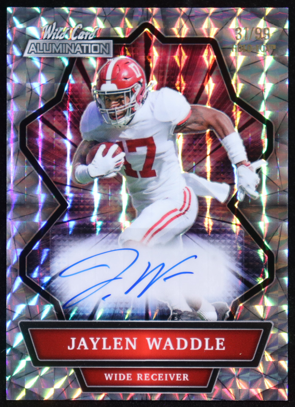 Jaylen Waddle 2021 Wild Card Alumination Autographs Holo Lux Silver #ABCA #31/99 RC at PristineAuction.com Jaylen Waddle 2021 Wild Card Alumination Autographs Holo Lux Silver #ABCA #31/99 RC at PristineAuction.com