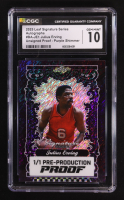 Julius Erving 2025 Leaf Signature Series Autographs Pre-Production Proof Purple Shimmer Unsigned Proof #BA-JE1 #1/1 (CGC 10) at PristineAuction.com