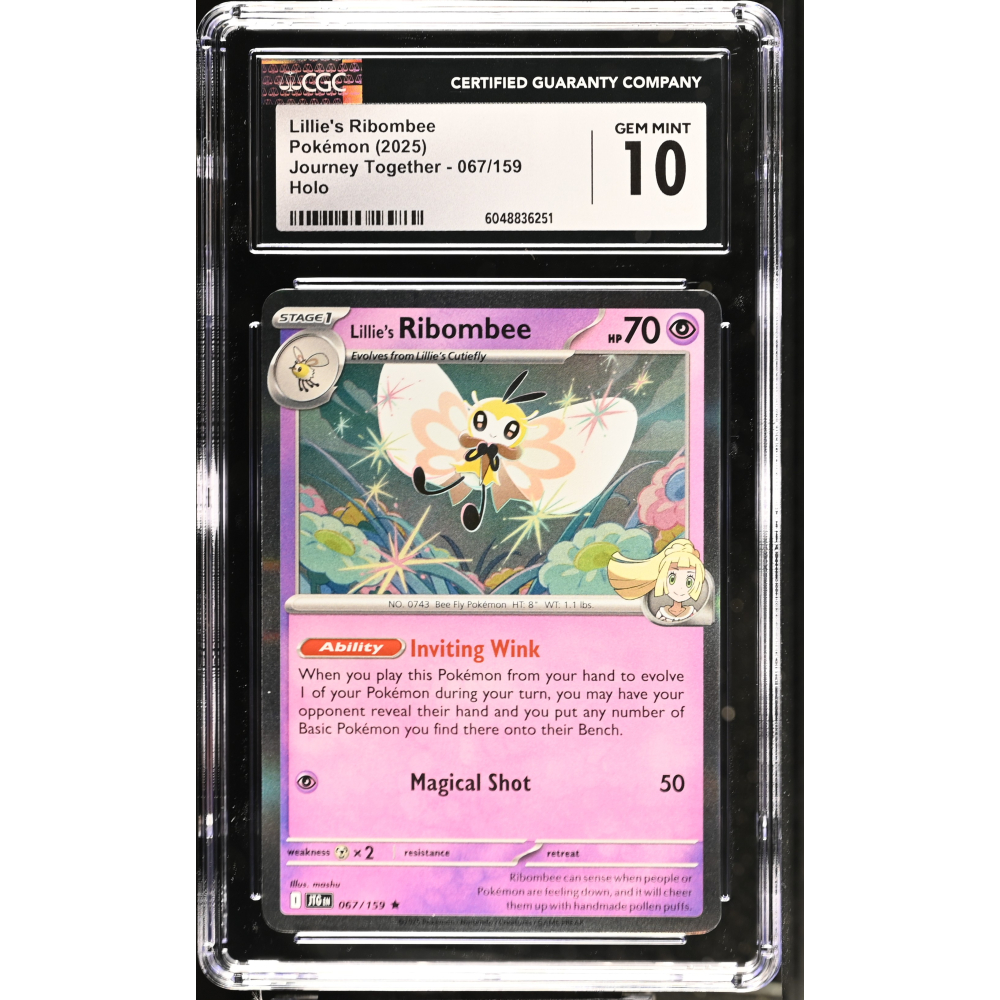 Lillie's Ribombee 2025 Pokemon Journey Together #067/159 (CGC 10) at PristineAuction.com