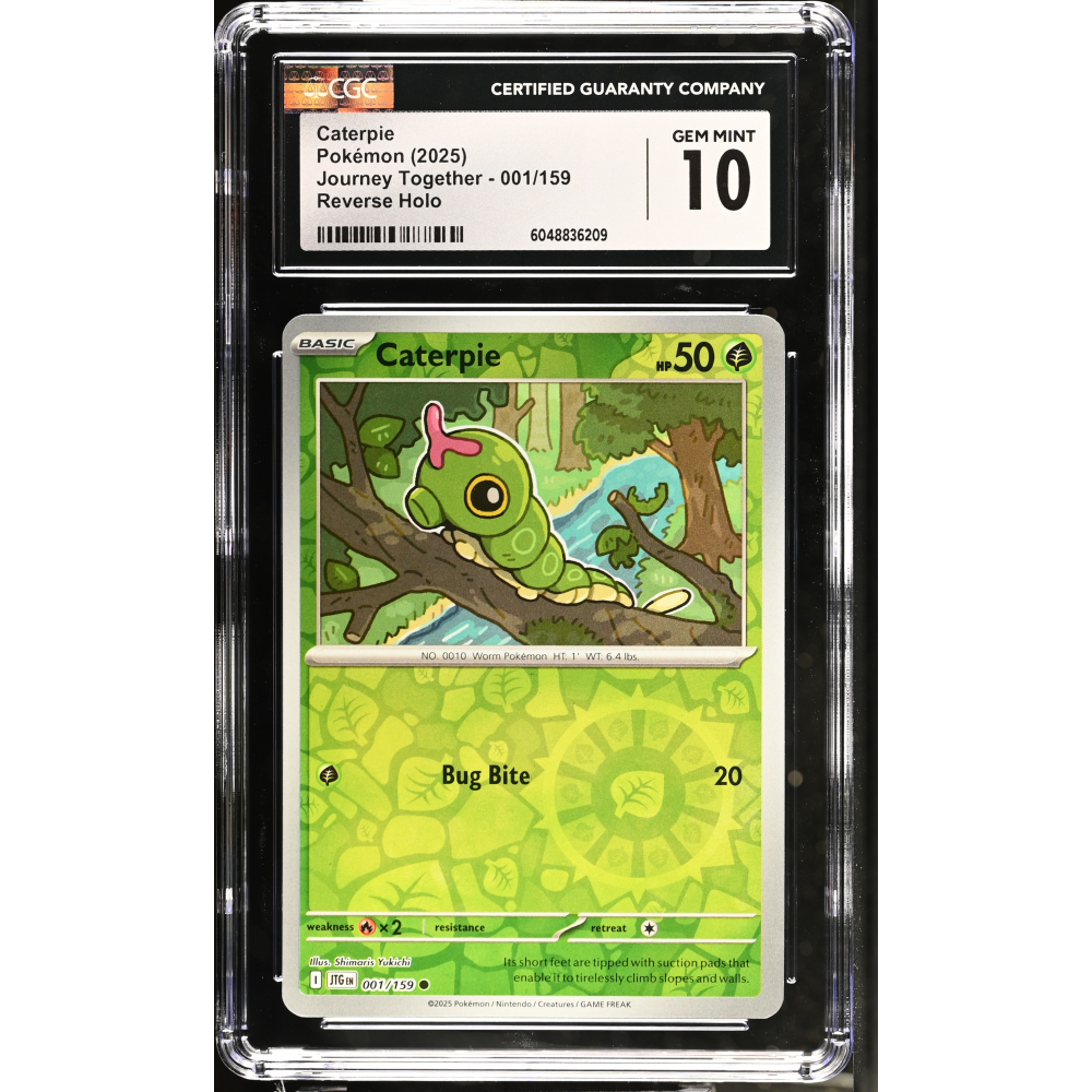 Caterpie 2025 Pokemon Journey Together #001/159 (CGC 10) at PristineAuction.com