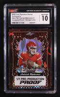 Patrick Mahomes II 2025 Leaf Signature Series Autographs Pre-Production Proof Orange Lava Unsigned Proof #BA-PM1 #1/1 (CGC 10) at PristineAuction.com