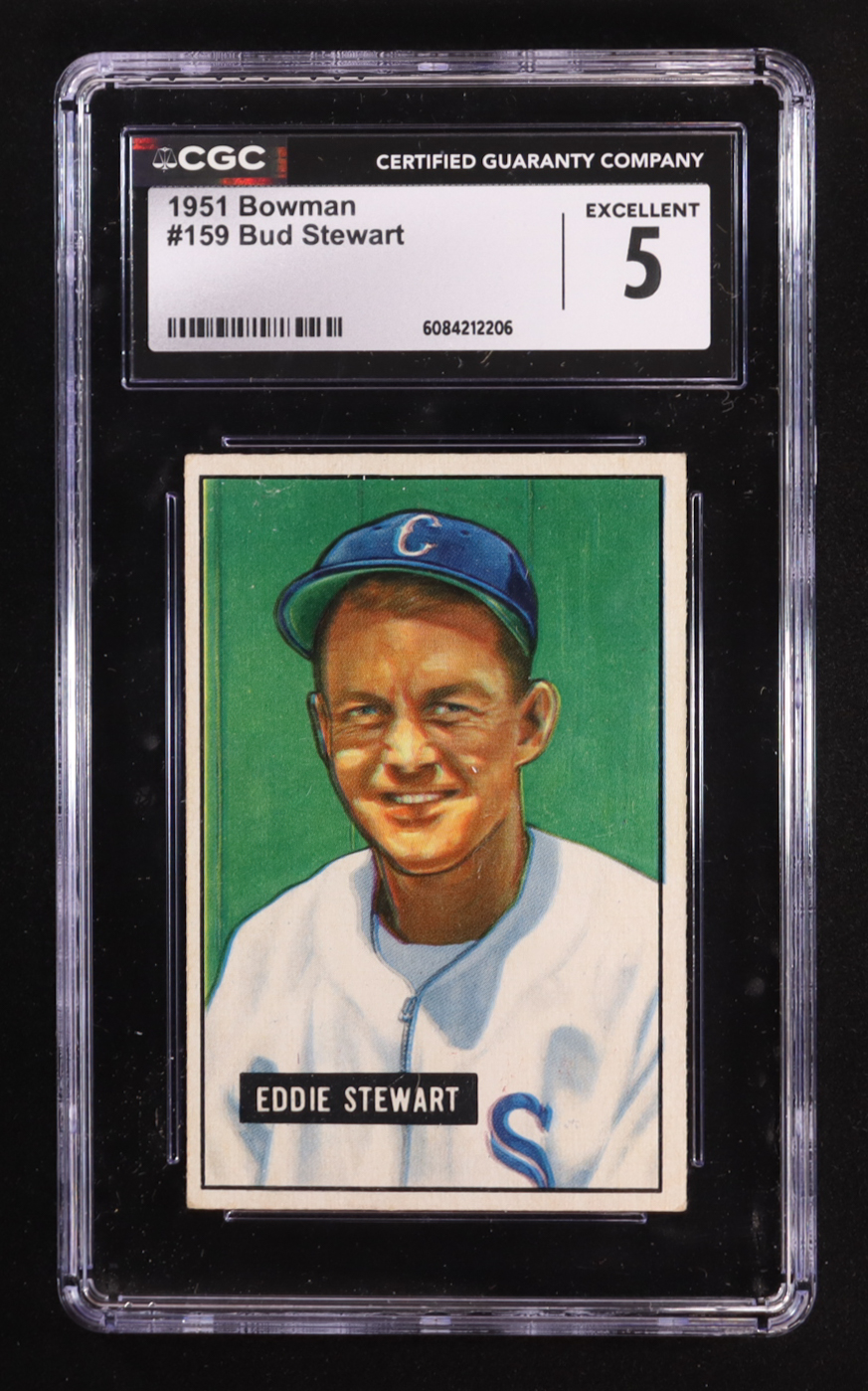 Bud Stewart 1951 Bowman #159 (CGC 5) at PristineAuction.com Bud Stewart 1951 Bowman #159 (CGC 5) at PristineAuction.com