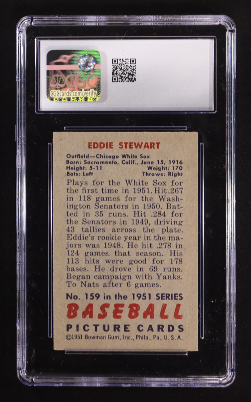 Bud Stewart 1951 Bowman #159 (CGC 5) at PristineAuction.com Bud Stewart 1951 Bowman #159 (CGC 5) at PristineAuction.com