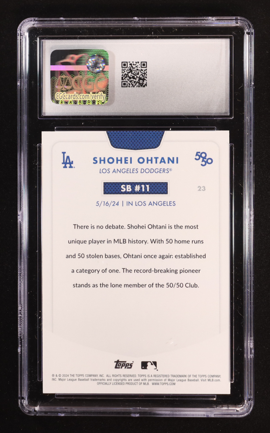 Shohei Ohtani 2024 Topps 50/50 #23 (CGC 10) at PristineAuction.com Shohei Ohtani 2024 Topps 50/50 #23 (CGC 10) at PristineAuction.com