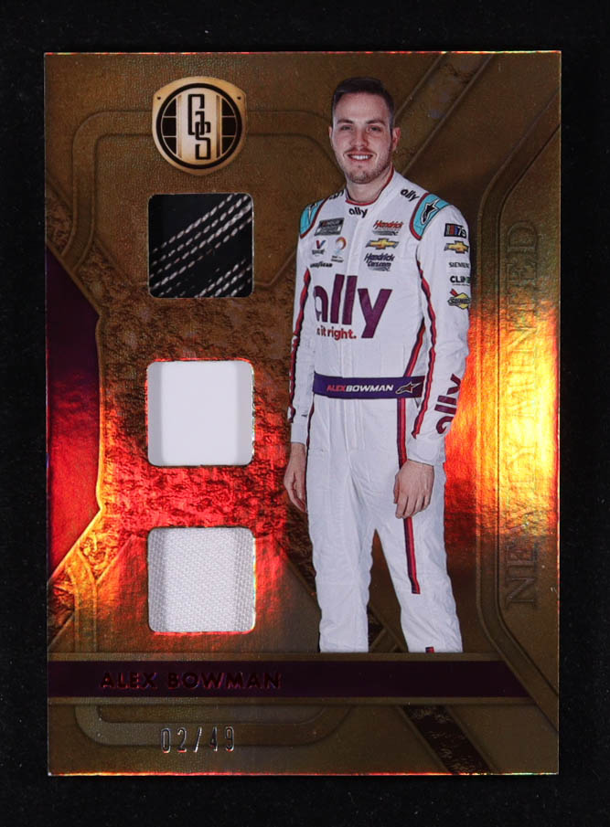 Alex Bowman 2023 Panini Chronicles Gold Standard Newly Minted Memorabilia Red #9 #02/49 at PristineAuction.com Alex Bowman 2023 Panini Chronicles Gold Standard Newly Minted Memorabilia Red #9 #02/49 at PristineAuction.com