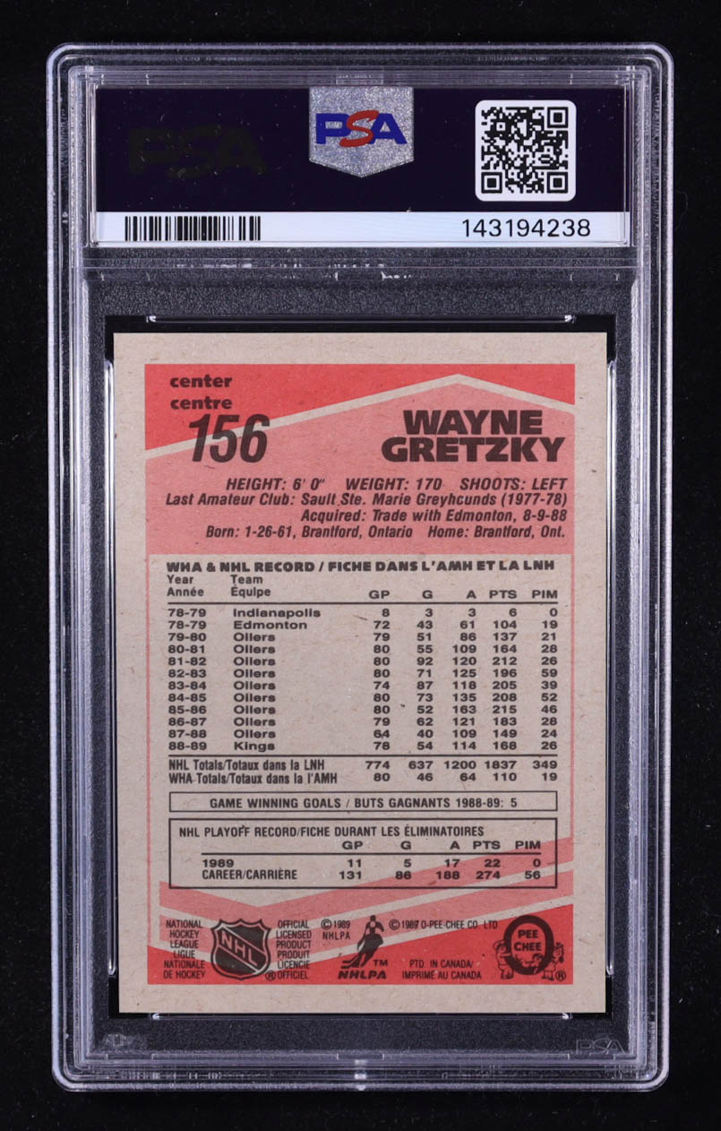 Wayne Gretzky 1989-90 O-Pee-Chee #156 (PSA 9) at PristineAuction.com Wayne Gretzky 1989-90 O-Pee-Chee #156 (PSA 9) at PristineAuction.com