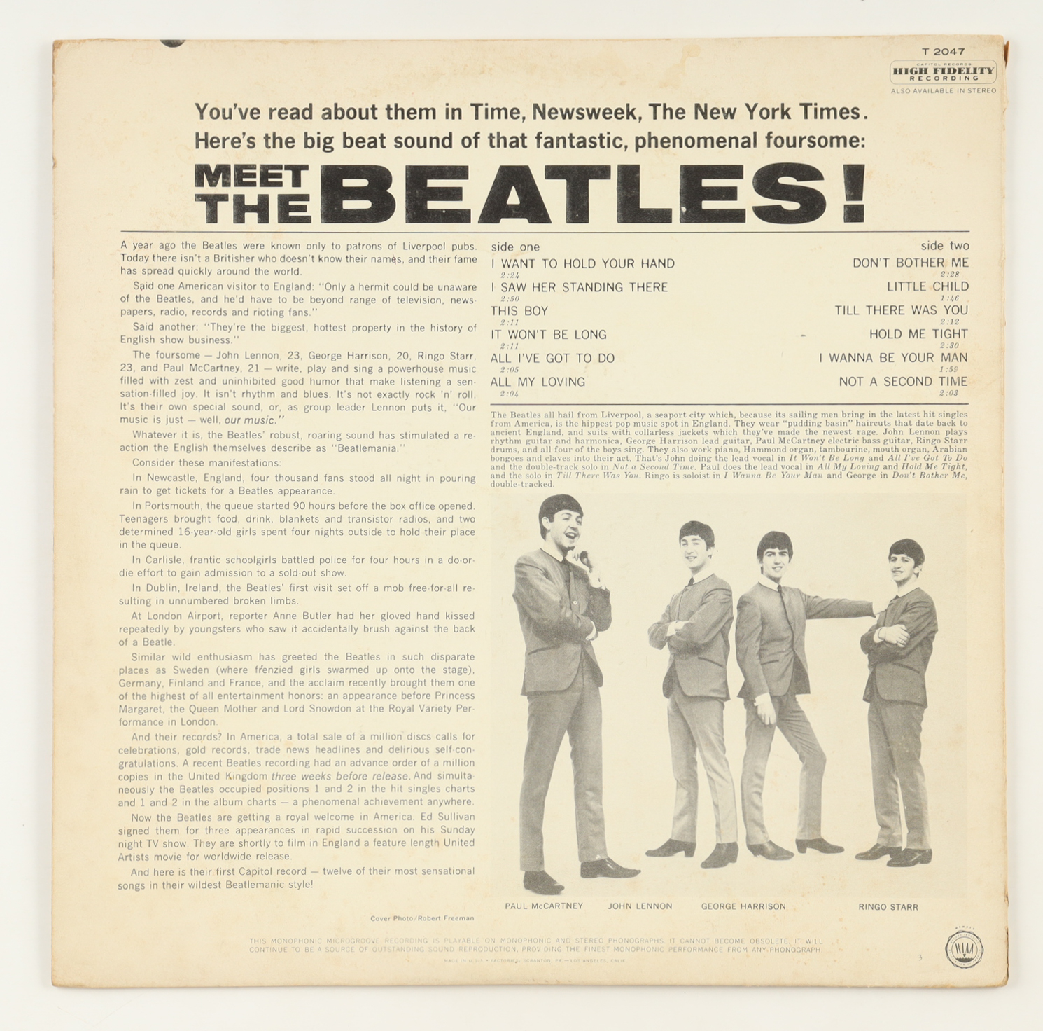 The Beatles "Meet The Beatles" Vintage Vinyl LP Album with Record at PristineAuction.com The Beatles "Meet The Beatles" Vintage Vinyl LP Album with Record at PristineAuction.com