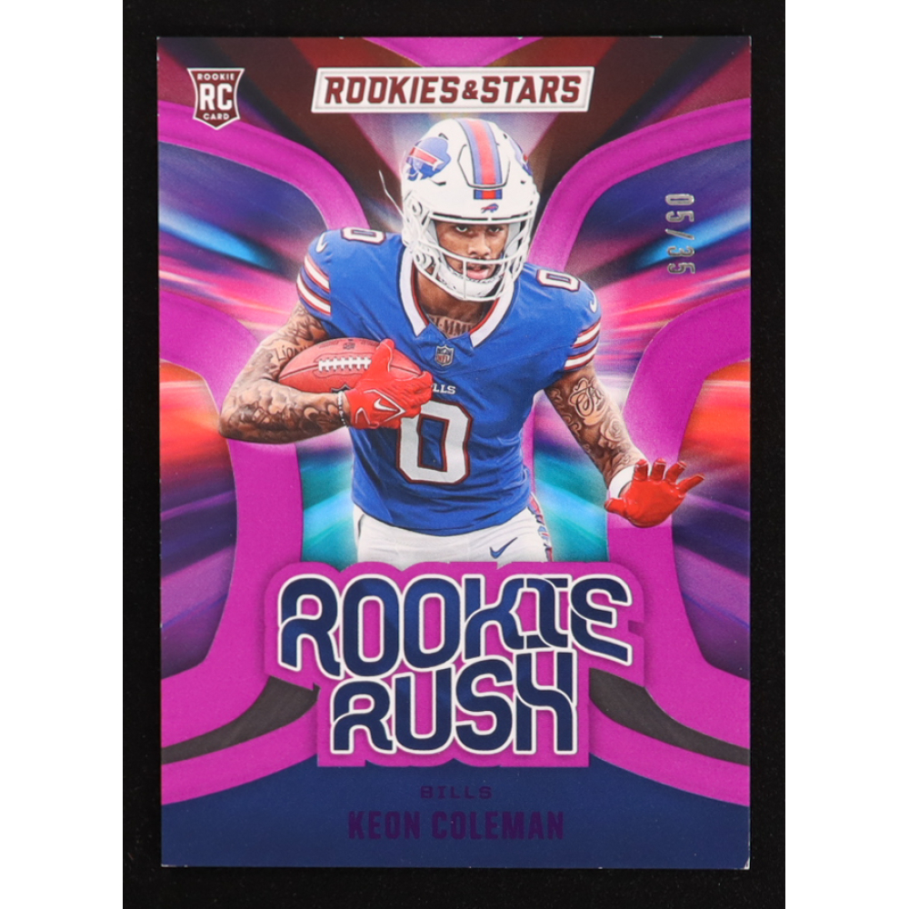 Keon Coleman 2024 Rookies and Stars Rookie Rush Purple #RR-KCN RC #5/35 at PristineAuction.com