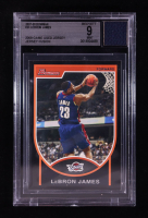 LeBron James 2007-08 Bowman #23 With Game-Used Jersey Swatch (BGS 9) at PristineAuction.com