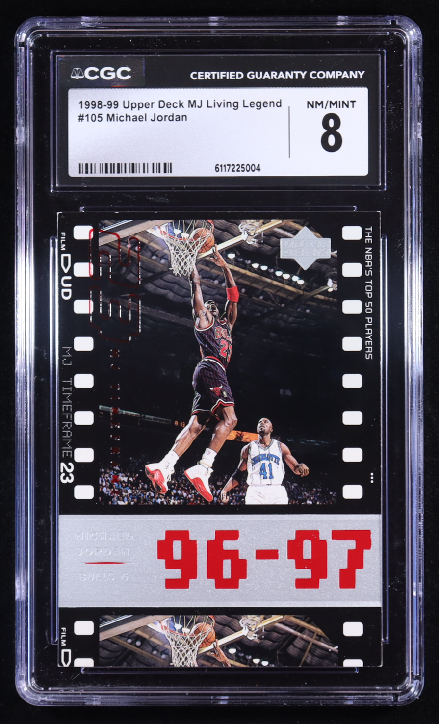 Michael Jordan 1998-99 Upper Deck MJ Living Legend #105 (CGC 8) at PristineAuction.com Michael Jordan 1998-99 Upper Deck MJ Living Legend #105 (CGC 8) at PristineAuction.com