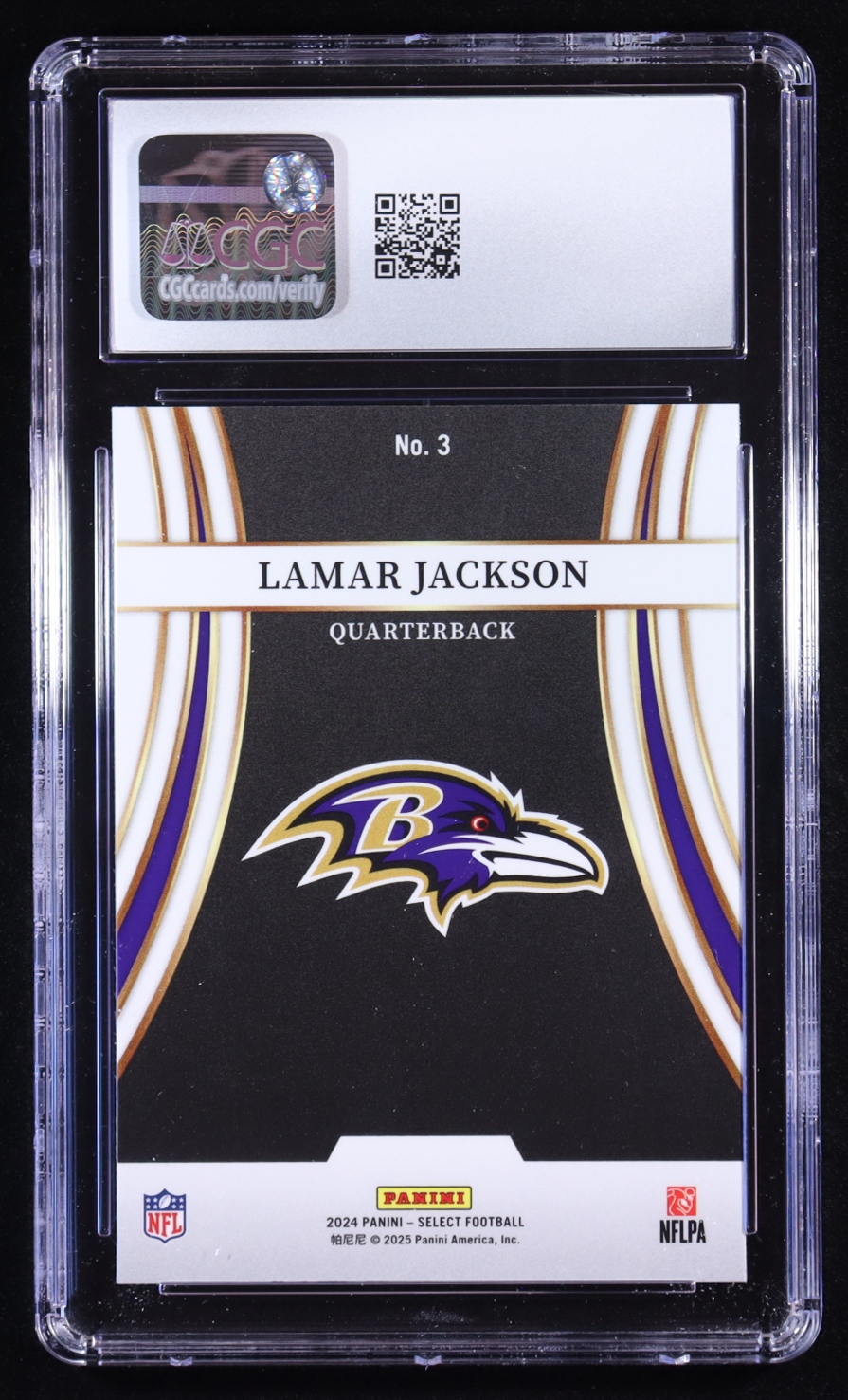 Lamar Jackson 2024 Panini Select Turbocharged #3 (CGC 9) at PristineAuction.com Lamar Jackson 2024 Panini Select Turbocharged #3 (CGC 9) at PristineAuction.com