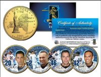 Yankees "Core Four" Set of (4) New York Colorized Quarters with Derek Jeter, Mariano Rivera, Jorge Posada & Andy Pettitte at PristineAuction.com