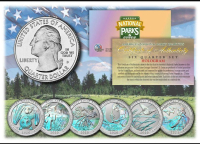 Set of (6) 2020-21 "National Parks America the Beautiful" Hologram Quarters at PristineAuction.com