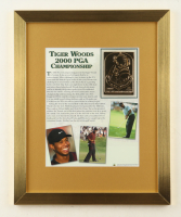Tiger Woods Custom Framed Photo Display with 23kt Gold Trading Card & Masters Article at PristineAuction.com