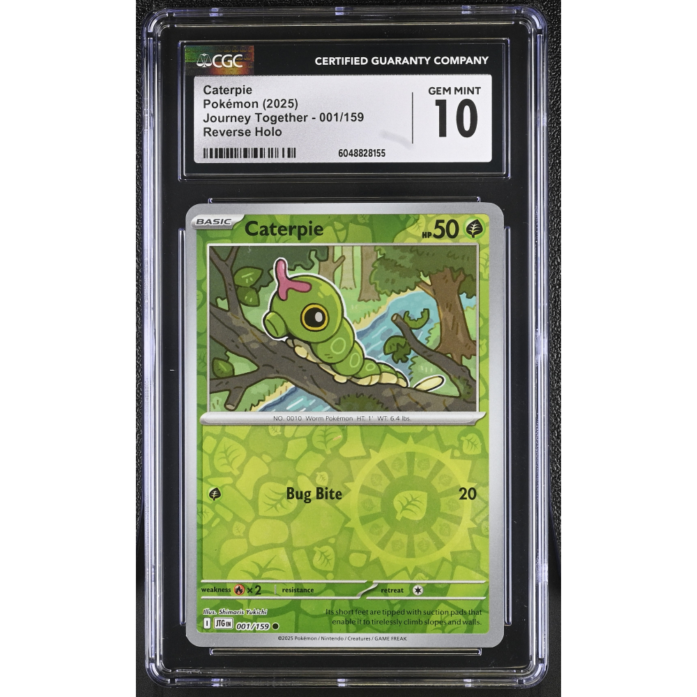 Caterpie 2025 Pokemon Journey Together #001/159 (CGC 10) at PristineAuction.com
