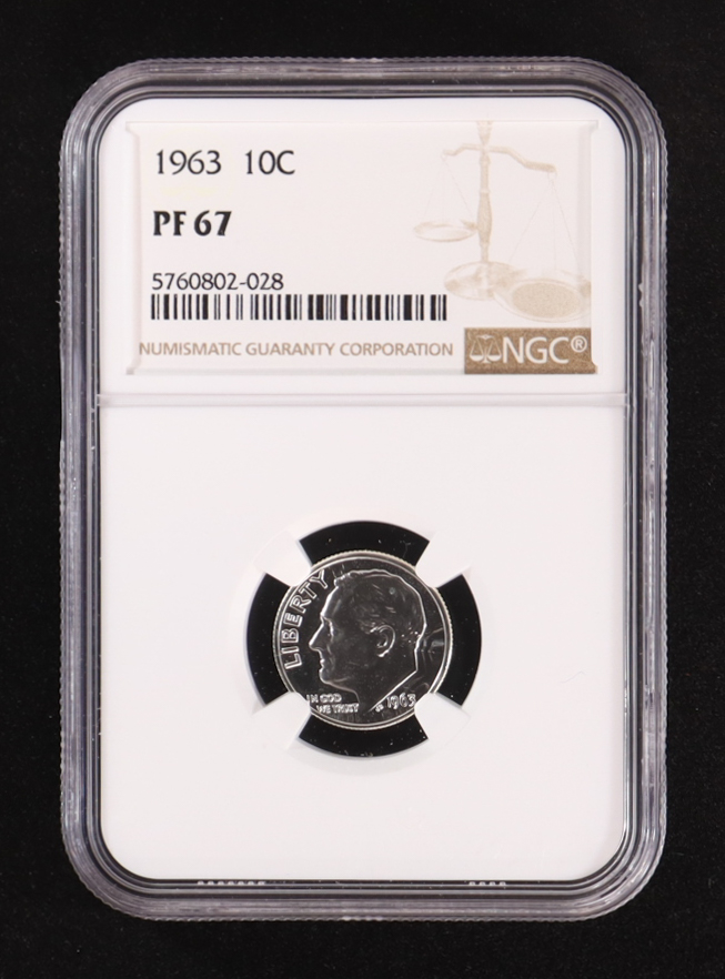 1963 Roosevelt Silver 10C Dime (NGC PF67) at PristineAuction.com 1963 Roosevelt Silver 10C Dime (NGC PF67) at PristineAuction.com